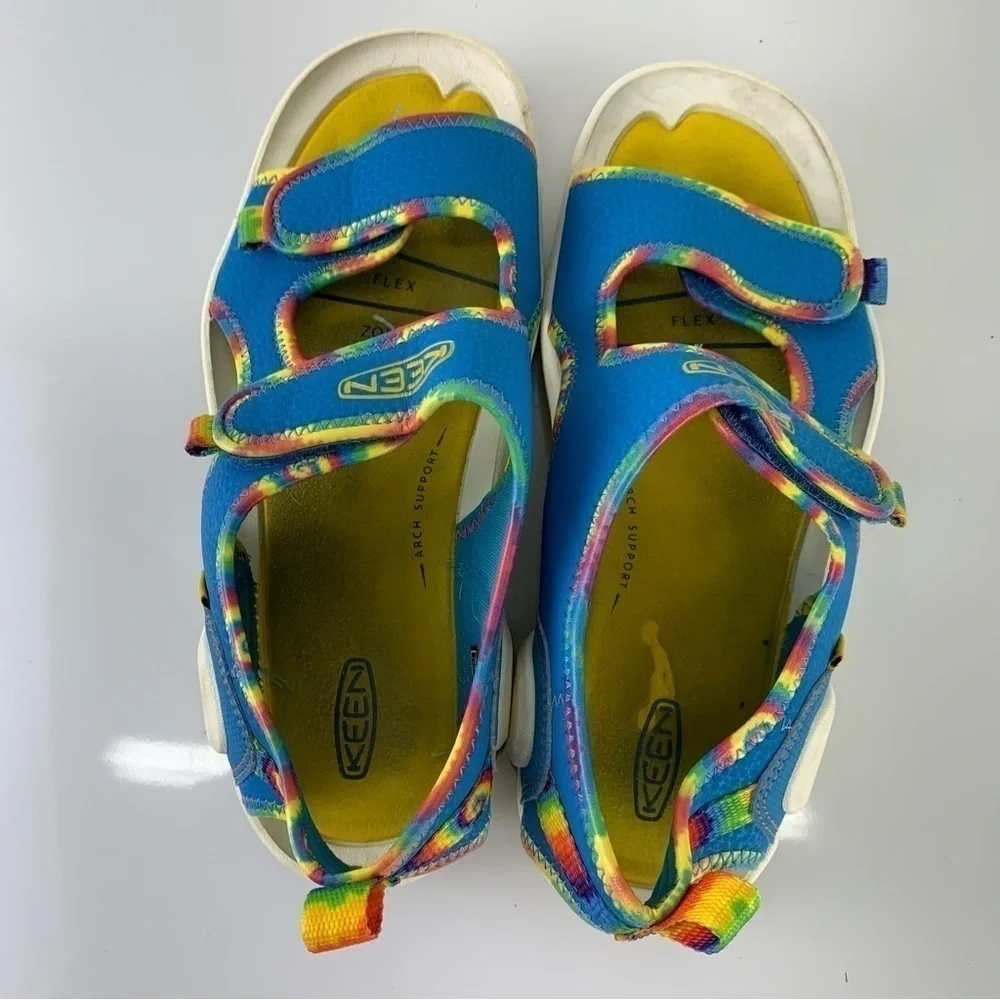 Keen big Kids summer water sandals tied dye blue 4 Knotch Creek Open Toe